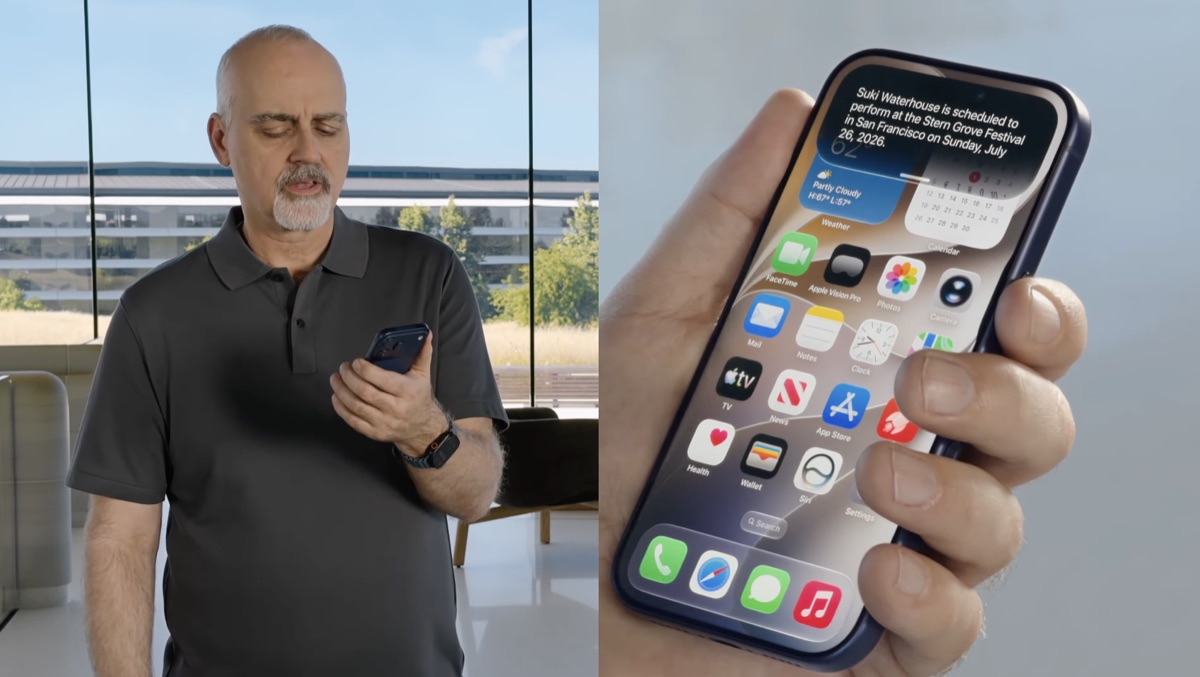Siri pulling a Suki Waterhouse concert date out of a notification and adding it to the user's calendar